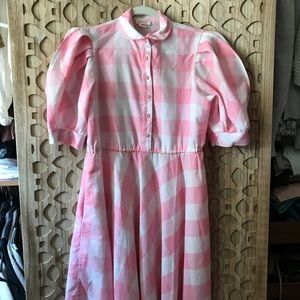 Vintage 80’s check dress with pockets shirt dress size 6